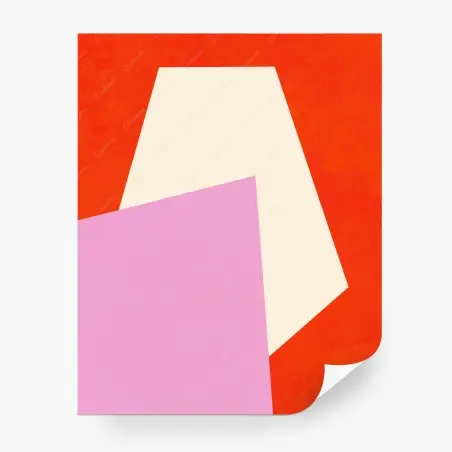 Papier peint composition géométrique rose et orange – Wallnifity®