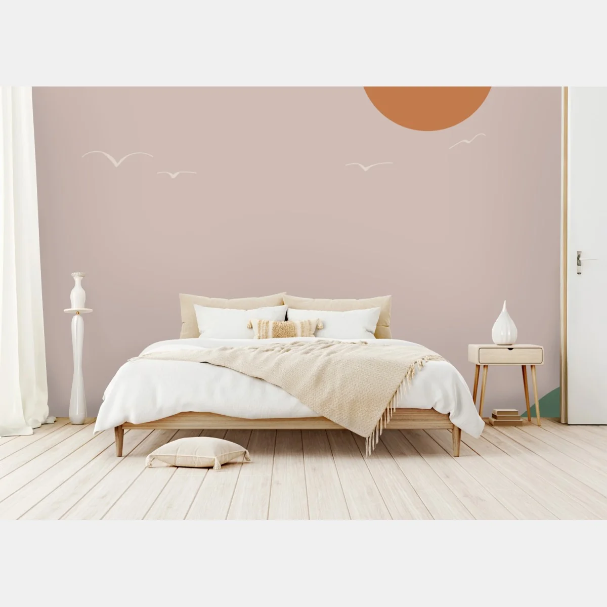 Papier peint paysage minimaliste au soleil couchant – Wallnifity® Papier peint paysage minimaliste au soleil couchant – Wallnifity®