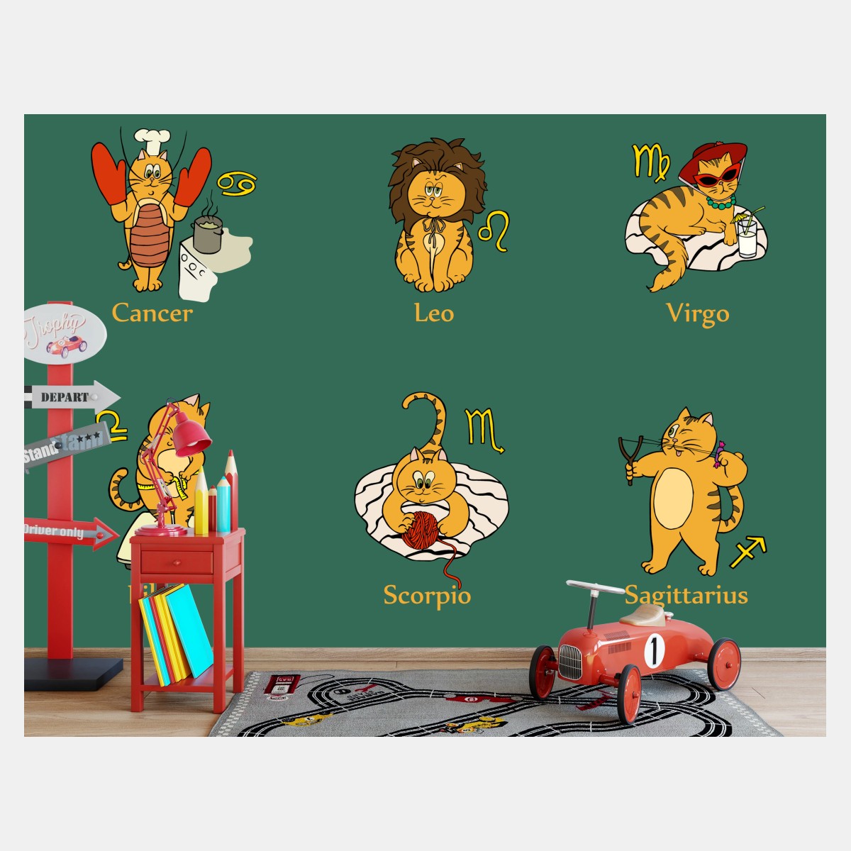 Papier peint les douze chats du zodiaque – Wallnifity®