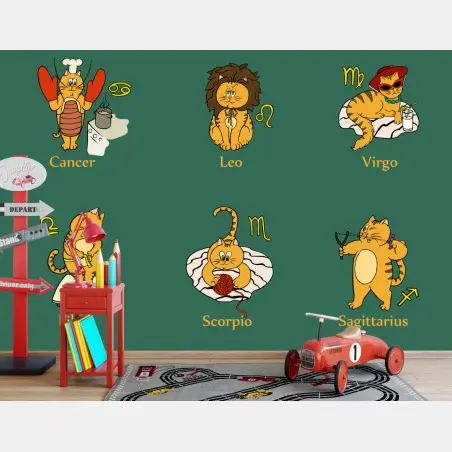 Papier peint les douze chats du zodiaque – Wallnifity®
