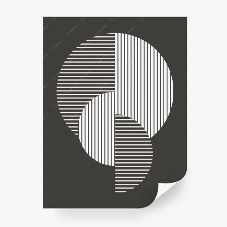 Papier peint abstraction géométrique rayée en noir et blanc – Wallnifity®