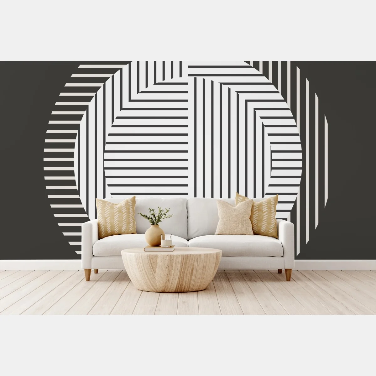Papier peint composition géométrique op art en noir et blanc – Wallnifity® Papier peint composition géométrique op art en noir et blanc – Wallnifity®