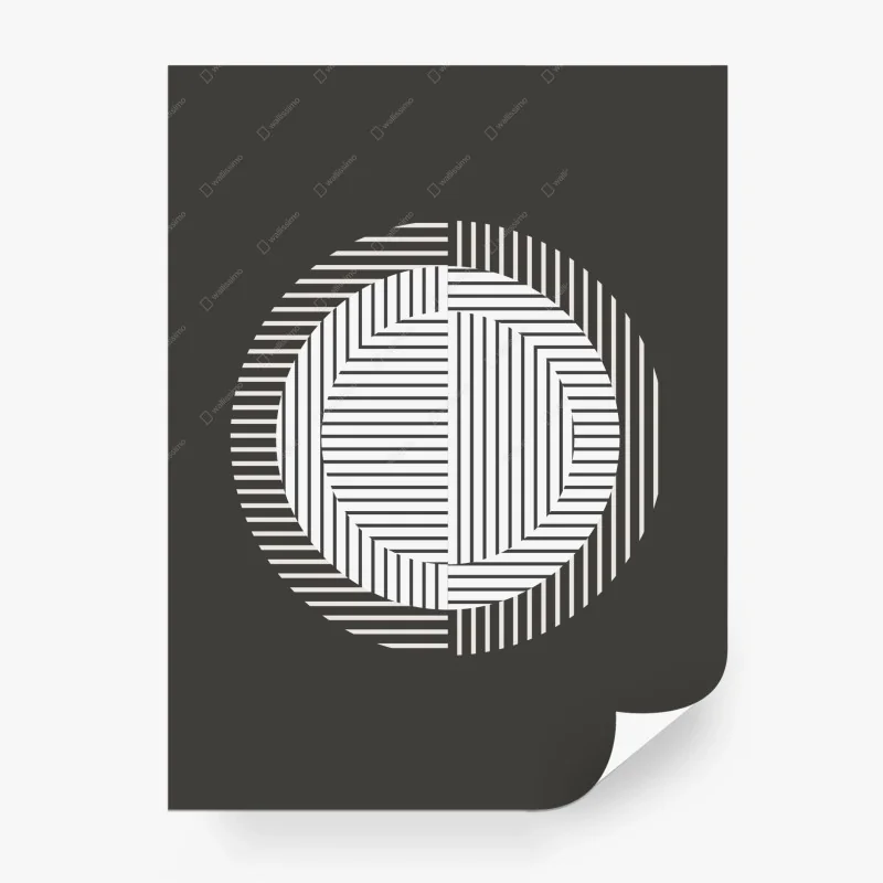 Papier peint composition géométrique op art en noir et blanc – Wallnifity® Papier peint composition géométrique op art en noir et blanc – Wallnifity®