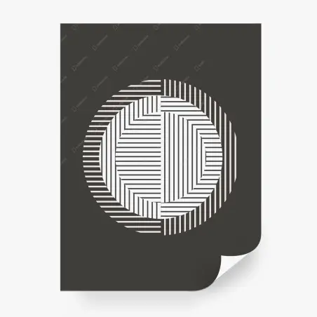 Papier peint composition géométrique op art en noir et blanc – Wallnifity®