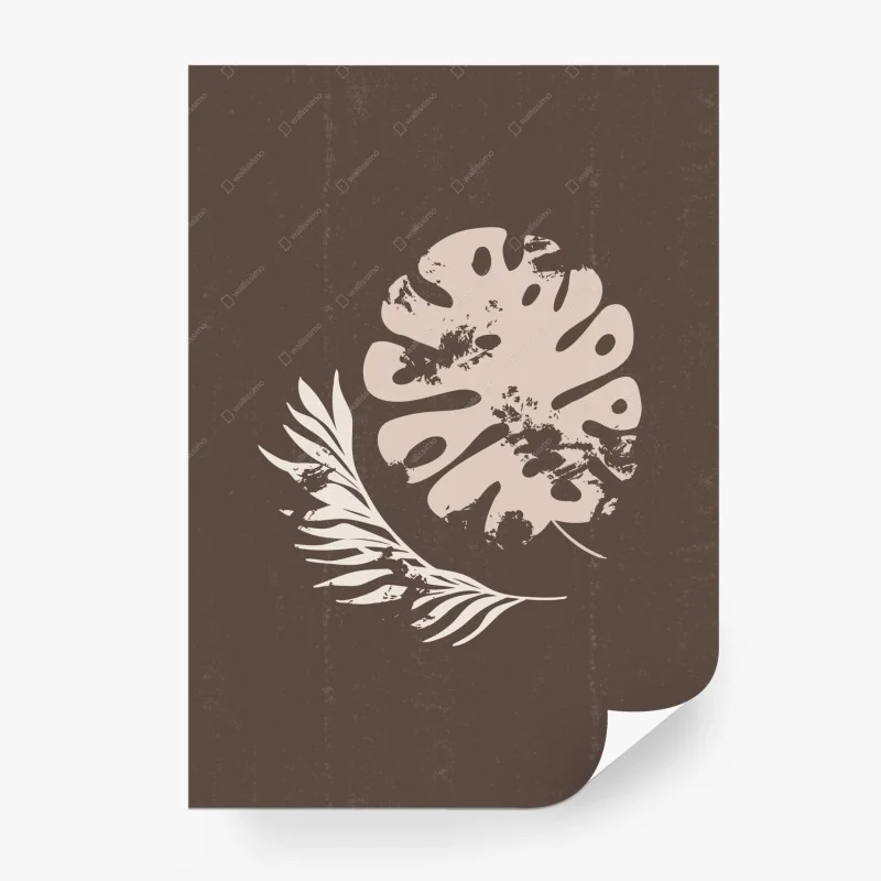 Papier peint illustration botanique bohème minimaliste – Wallnifity®