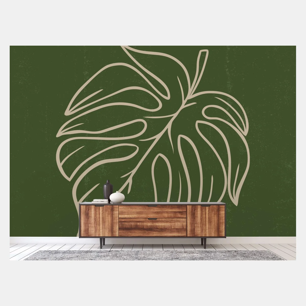 Papier peint feuille de monstera minimaliste bohème – Wallnifity® Papier peint feuille de monstera minimaliste bohème – Wallnifity®
