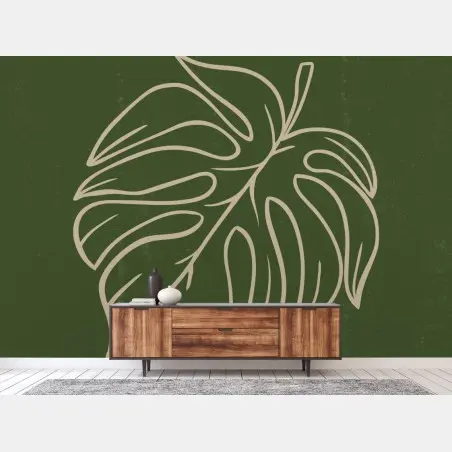 Papier peint feuille de monstera minimaliste bohème – Wallnifity®