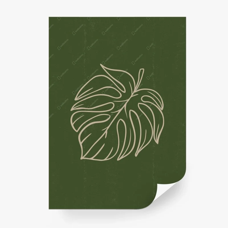 Papier peint feuille de monstera minimaliste bohème – Wallnifity® Papier peint feuille de monstera minimaliste bohème – Wallnifity®
