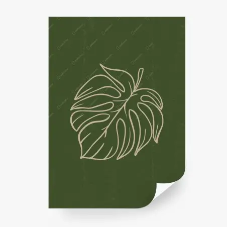 Papier peint feuille de monstera minimaliste bohème – Wallnifity®