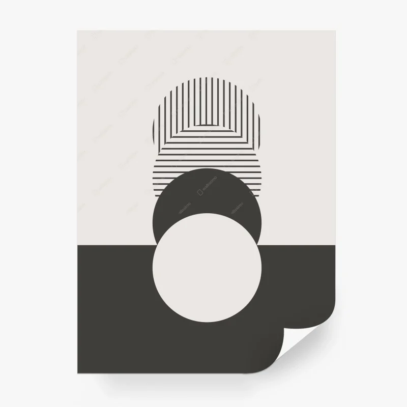Papier peint composition géométrique minimaliste en noir et blanc – Wallnifity® Papier peint composition géométrique minimaliste en noir et blanc – Wallnifity®