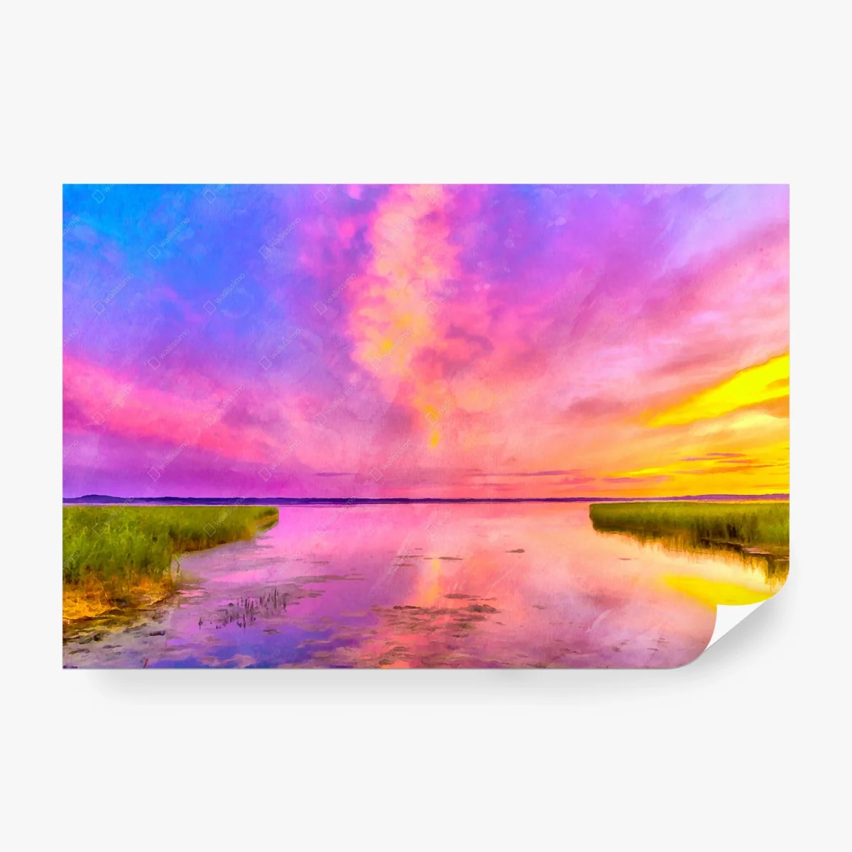 Papier peint ciel pastel au-dessus du marais au crépuscule – Wallnifity® Papier peint ciel pastel au-dessus du marais au crépuscule – Wallnifity®
