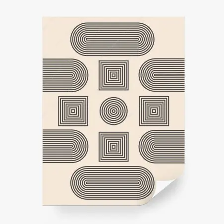 Papier peint motif géométrique minimaliste aux lignes concentriques – Wallnifity®