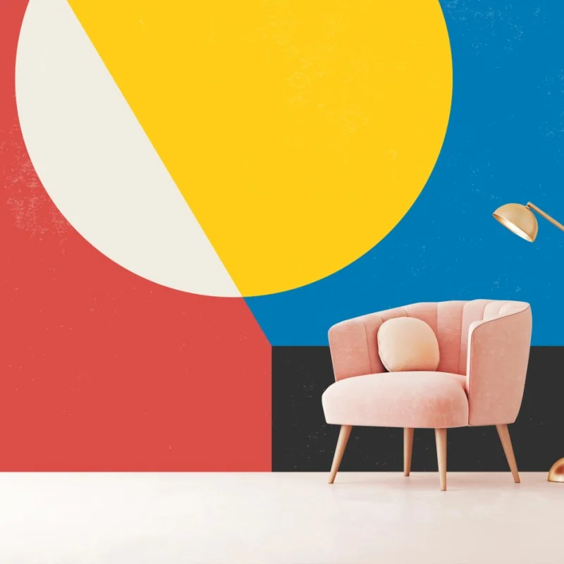 Papier peint composition géométrique aux couleurs vives – Wallnifity® Papier peint composition géométrique aux couleurs vives – Wallnifity®