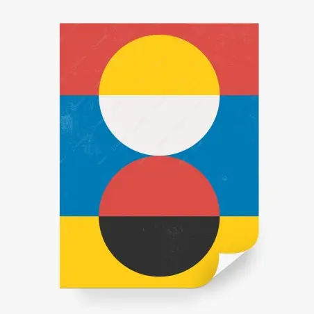 Papier peint composition géométrique aux couleurs vives – Wallnifity®
