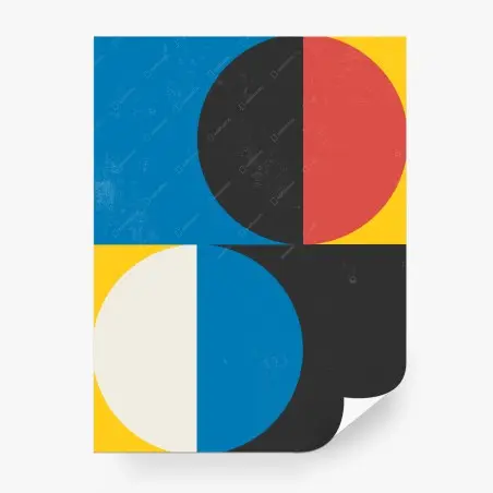 Papier peint composition géométrique aux couleurs primaires – Wallnifity®