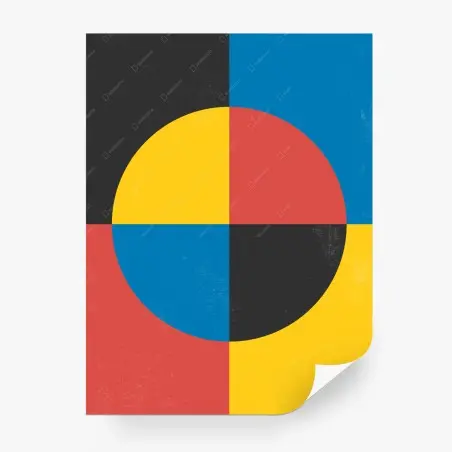 Papier peint composition géométrique aux couleurs primaires – Wallnifity®