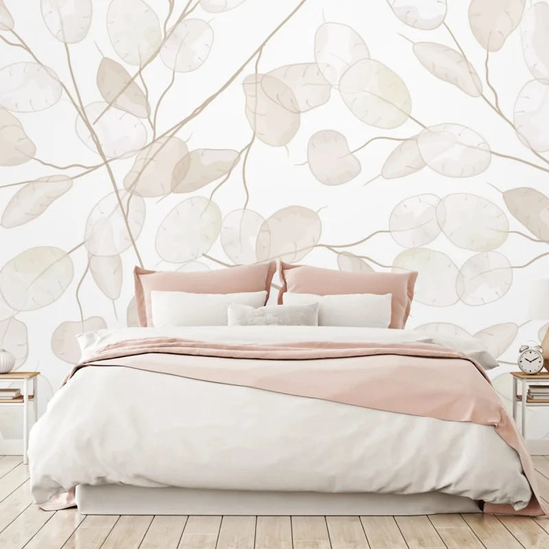 Papier peint motif botanique de lunaria en aquarelle style bohème minimal – Wallnifity® Papier peint motif botanique de lunaria en aquarelle style bohème minimal – Wallnifity®