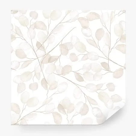 Papier peint motif botanique de lunaria en aquarelle style bohème minimal – Wallnifity®
