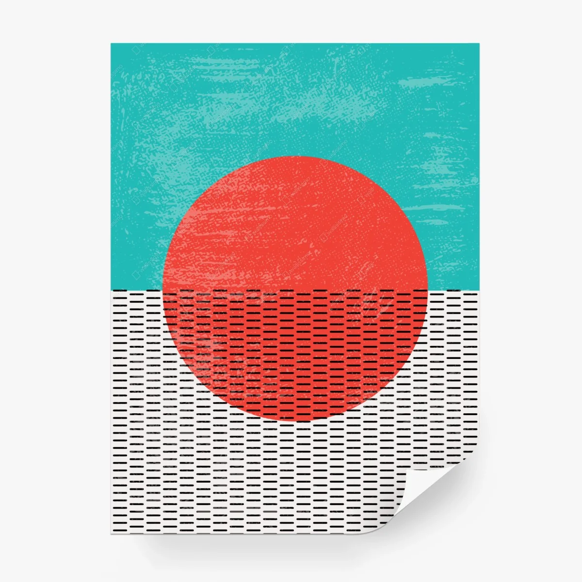 Papier peint soleil géométrique au style rétro – Wallnifity® Papier peint soleil géométrique au style rétro – Wallnifity®
