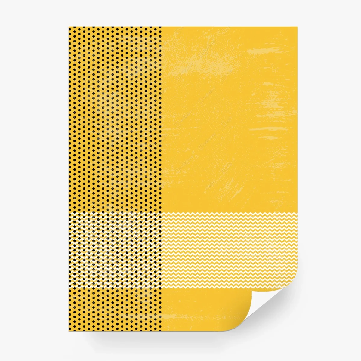 Papier peint composition abstraite jaune à motifs graphiques – Wallnifity® Papier peint composition abstraite jaune à motifs graphiques – Wallnifity®