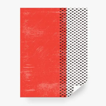 Papier peint composition abstraite rouge et blanche à motif perforé – Wallnifity®