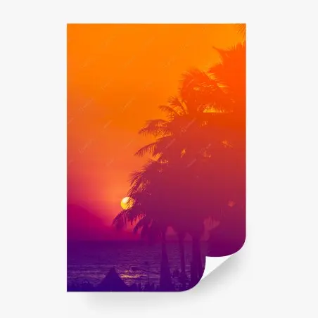 Papier peint coucher de soleil vintage en Thaïlande – Wallnifity®
