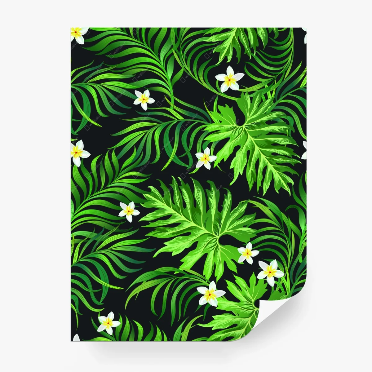 Papier peint jungle tropicale luxuriante sur fond noir – Wallnifity® Papier peint jungle tropicale luxuriante sur fond noir – Wallnifity®