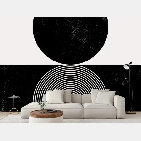 Papier peint équilibre géométrique noir et blanc – Wallnifity®