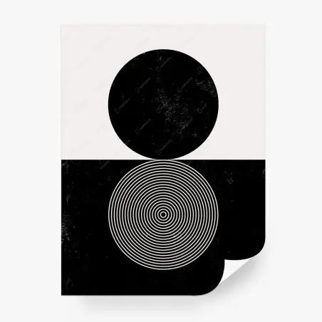 Papier peint équilibre géométrique noir et blanc – Wallnifity®