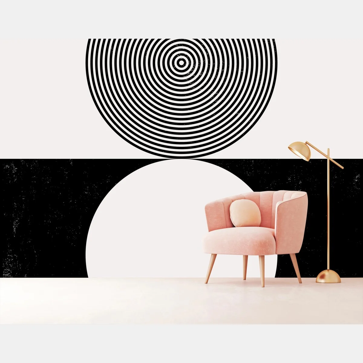 Papier peint composition circulaire minimaliste – Wallnifity® Papier peint composition circulaire minimaliste – Wallnifity®