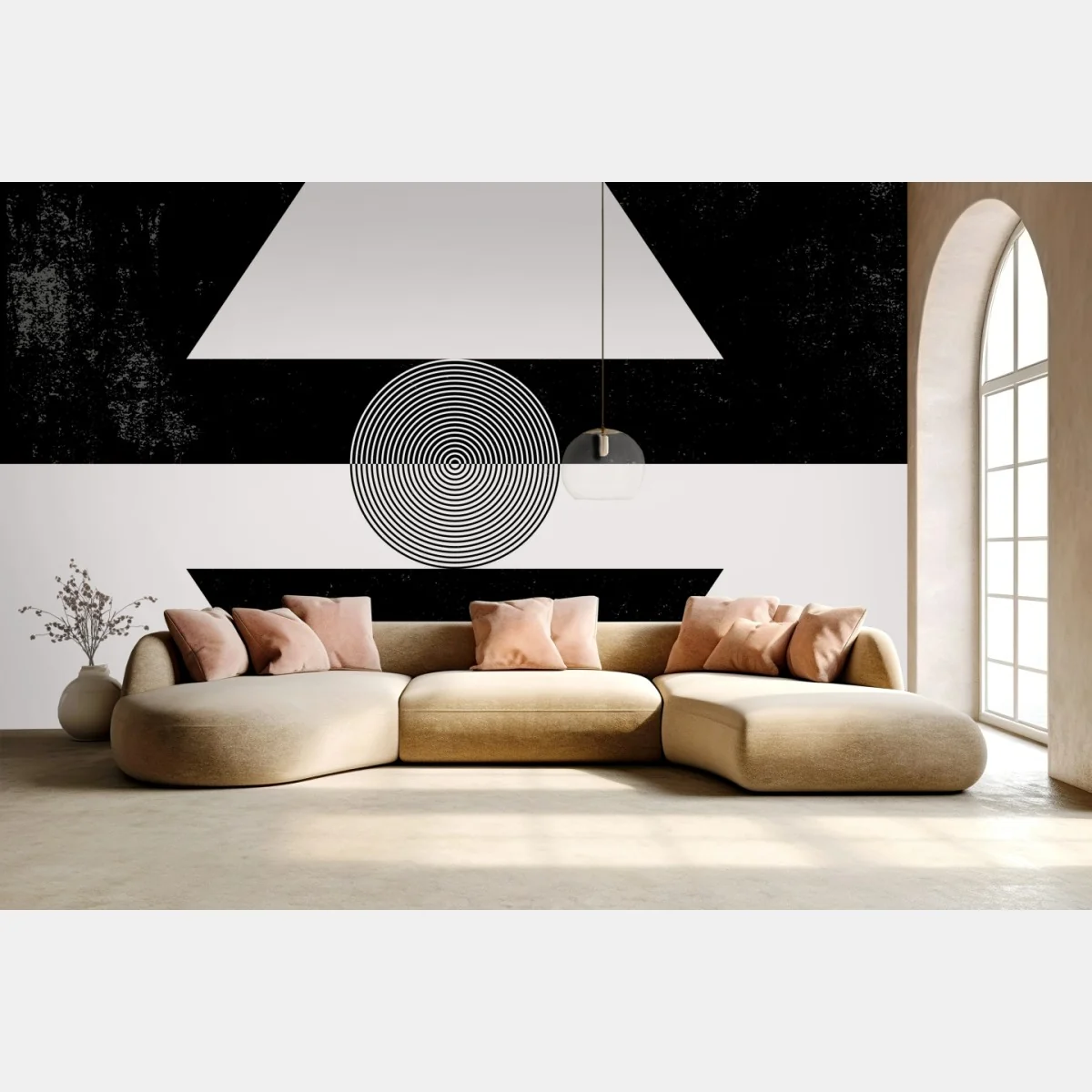 Papier peint composition géométrique minimaliste en noir et blanc – Wallnifity® Papier peint composition géométrique minimaliste en noir et blanc – Wallnifity®