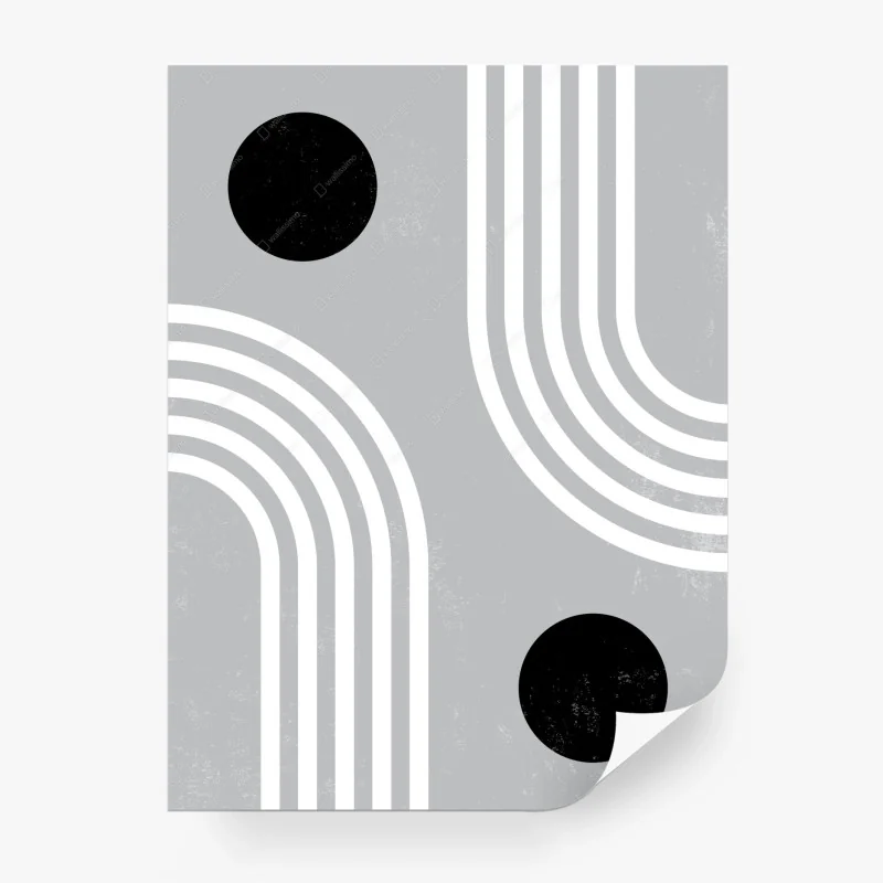 Papier peint composition géométrique monochrome rétro – Wallnifity®