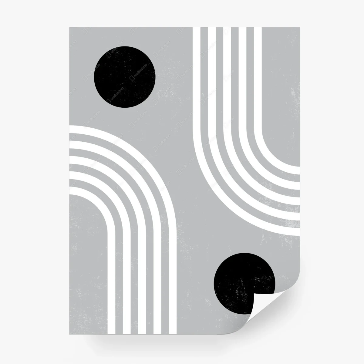 Papier peint composition géométrique monochrome rétro – Wallnifity®