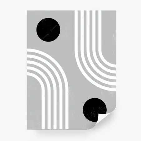 Papier peint composition géométrique monochrome rétro – Wallnifity®