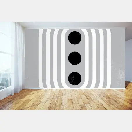 Papier peint ovales concentriques et points noirs – Wallnifity®