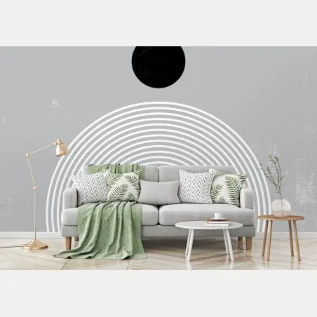 Papier peint composition géométrique en cercles concentriques – Wallnifity®