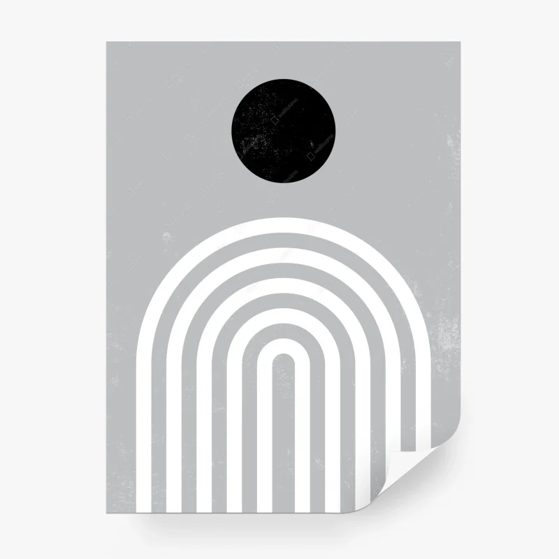Papier peint arches minimalistes monochromes avec cercle noir – Wallnifity® Papier peint arches minimalistes monochromes avec cercle noir – Wallnifity®