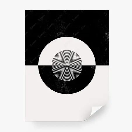 Papier peint composition géométrique en noir et blanc – Wallnifity®