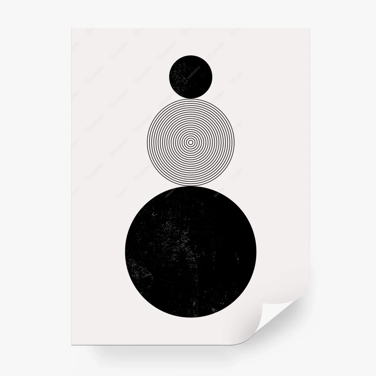 Papier peint composition géométrique minimaliste en noir et blanc – Wallnifity®