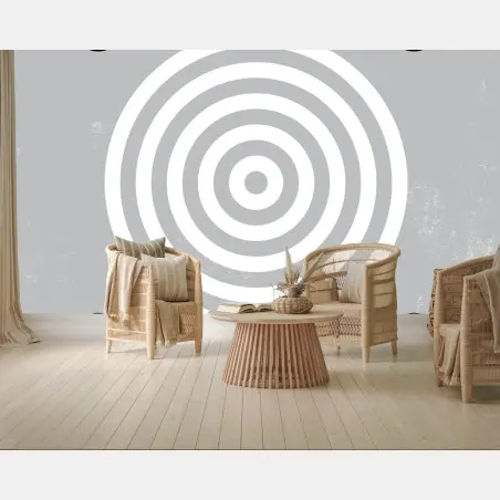 Papier peint motif concentrique minimaliste gris – Wallnifity®
