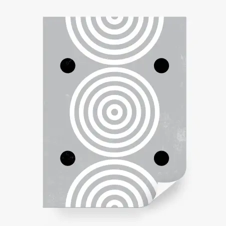 Papier peint motif concentrique minimaliste gris – Wallnifity®