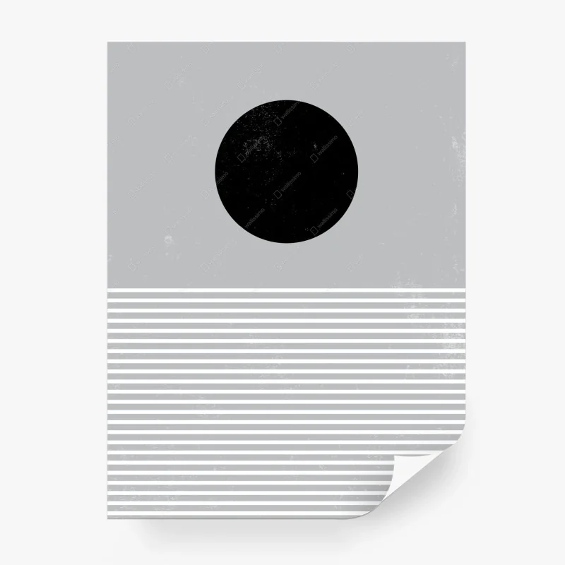 Papier peint cercle noir et rayures minimalistes – Wallnifity® Papier peint cercle noir et rayures minimalistes – Wallnifity®