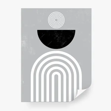 Papier peint composition géométrique minimaliste monochrome – Wallnifity®