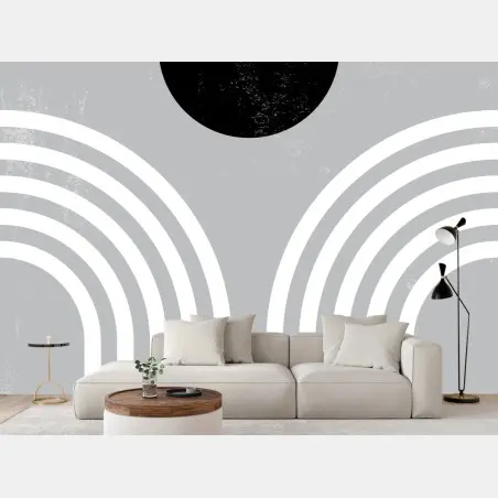 Papier peint arches et cercle minimaliste – Wallnifity®