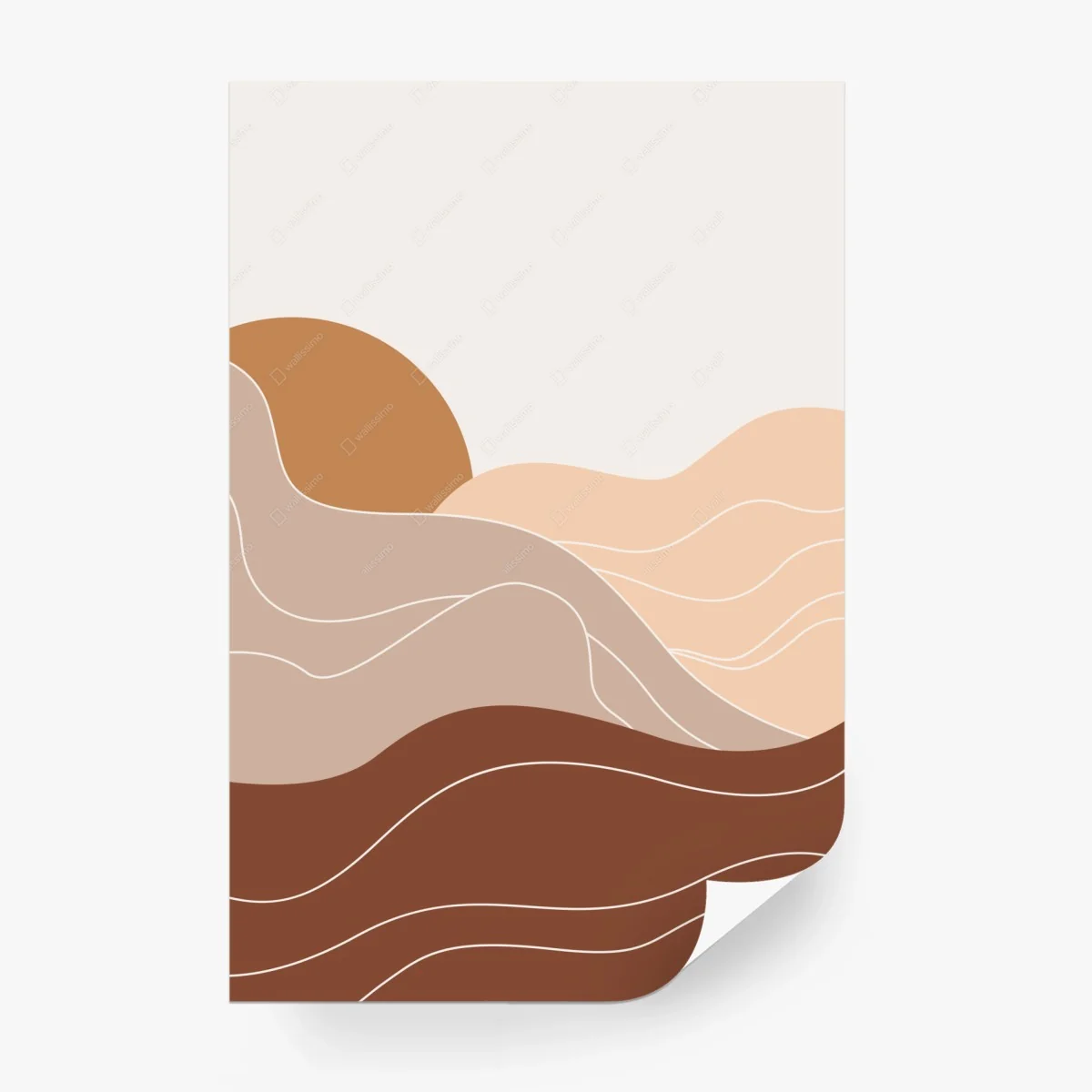 Papier peint paysage abstrait minimaliste aux tons terreux – Wallnifity® Papier peint paysage abstrait minimaliste aux tons terreux – Wallnifity®