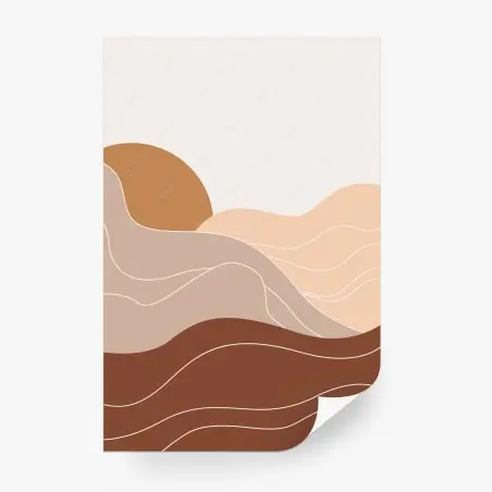 Papier peint paysage abstrait minimaliste aux tons terreux – Wallnifity®