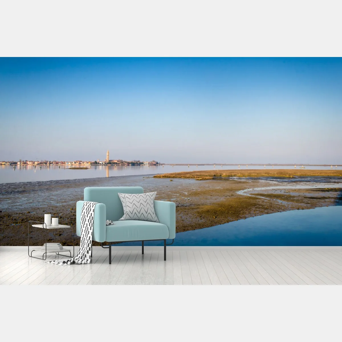 Papier peint paysage marin paisible au bord de l'eau – Wallnifity® Papier peint paysage marin paisible au bord de l'eau – Wallnifity®