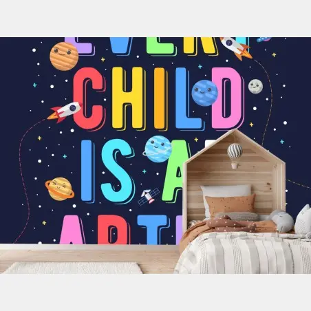 Papier peint chaque enfant est un artiste galactique – Wallnifity®