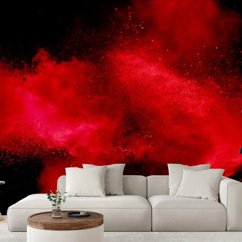 Papier peint nuage rouge explosif abstrait – Wallnifity® Papier peint nuage rouge explosif abstrait – Wallnifity®