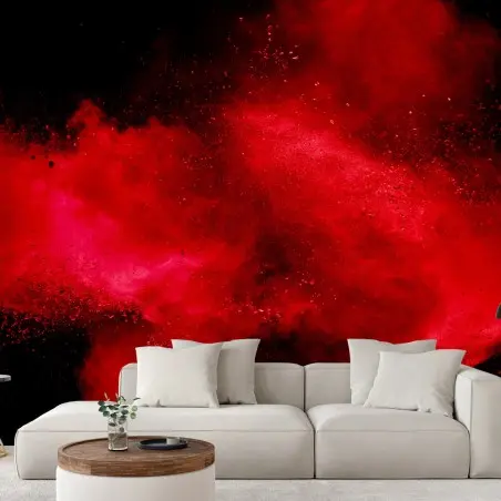 Papier peint nuage rouge explosif abstrait – Wallnifity®